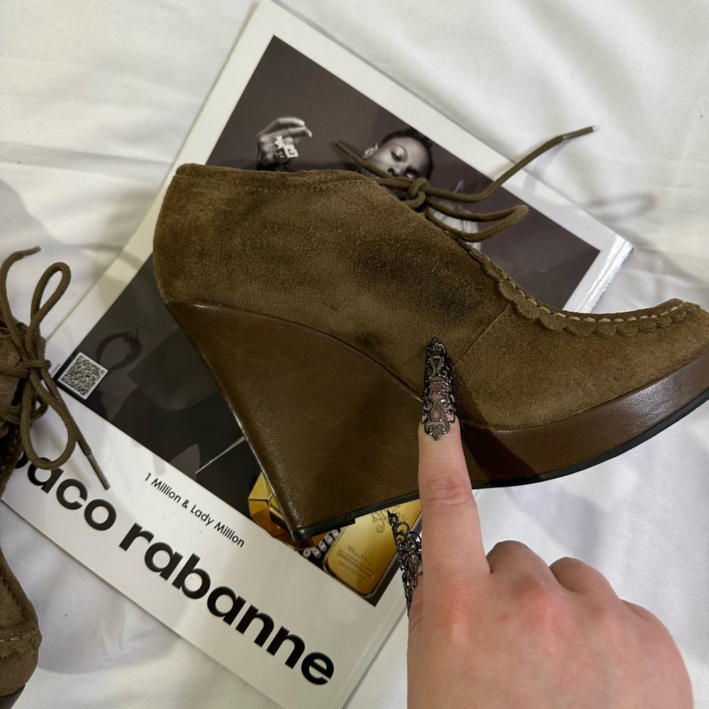 Minelli Tan Suede Wedge Shoes - Picture 14 of 16